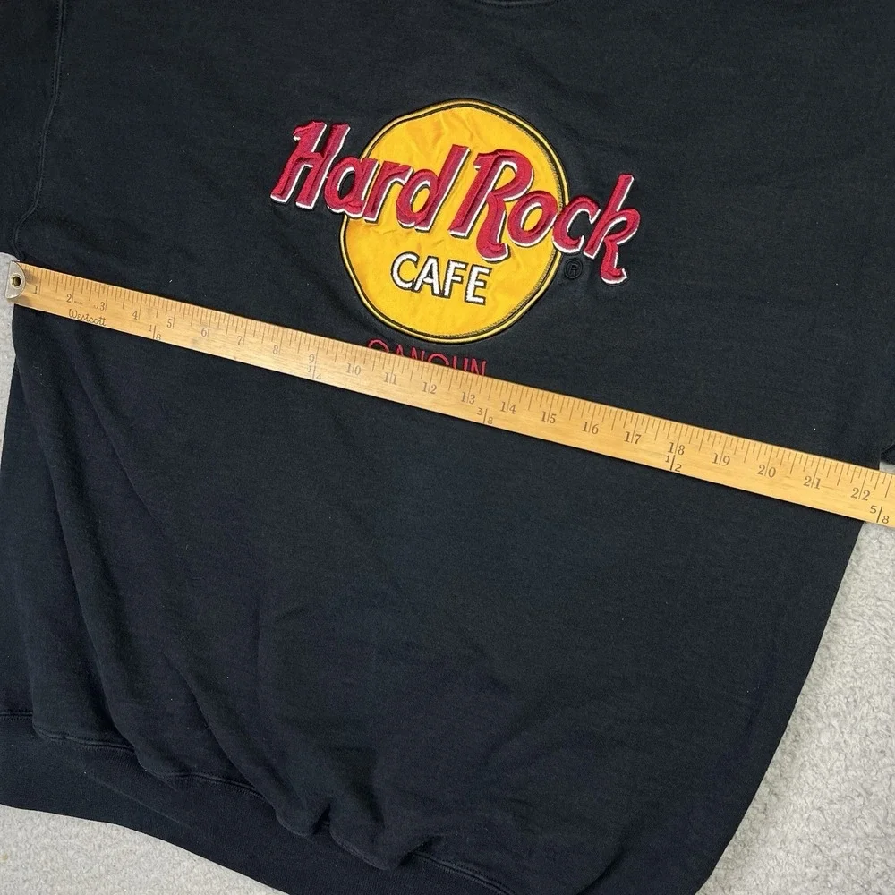 Vintage Hard Rock Cafe Cancun Black Crewneck Pullover Sweatshirt Sweater‎ Large